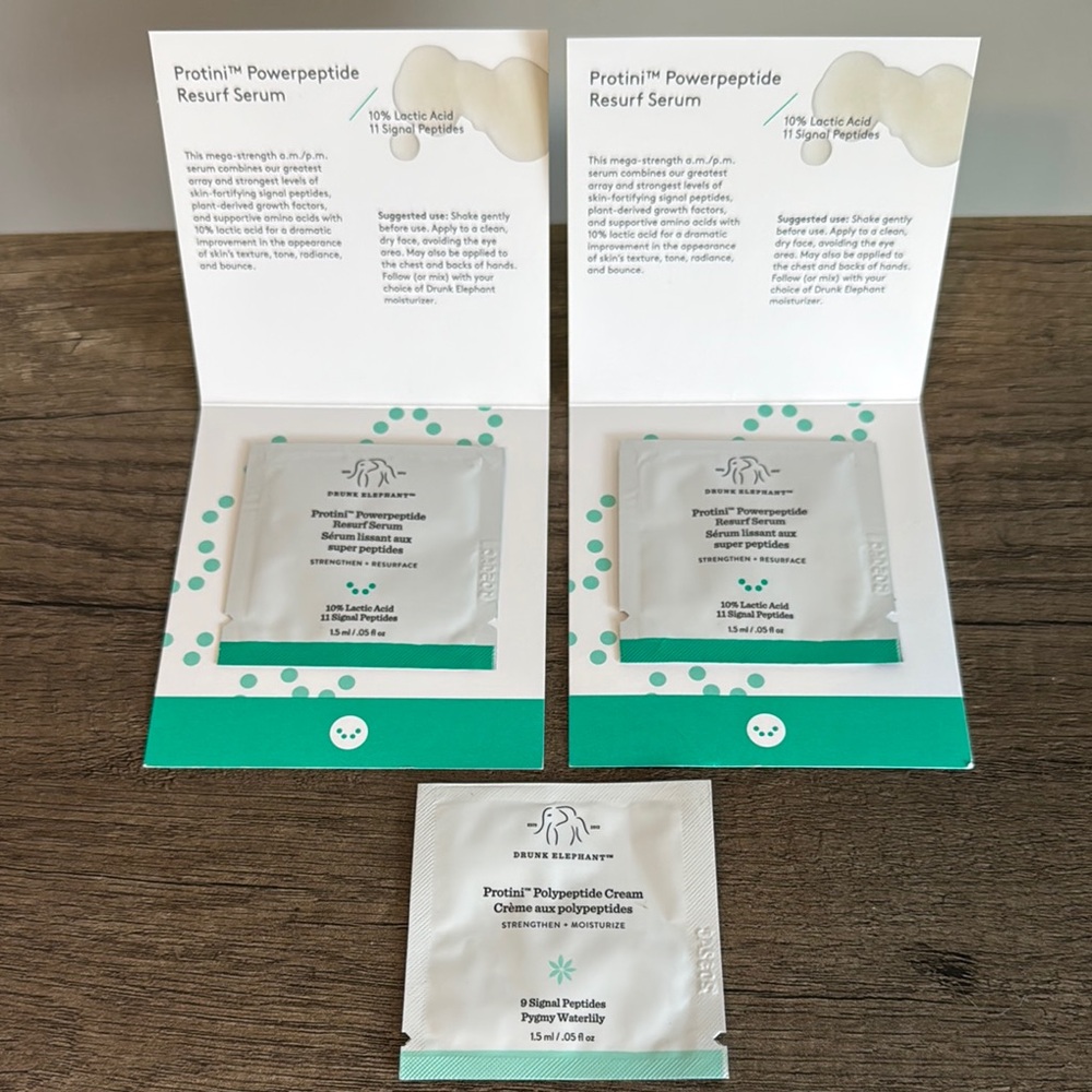 Drunk Elephant Protini Polypeptide and Protini Powerpeptide Samples